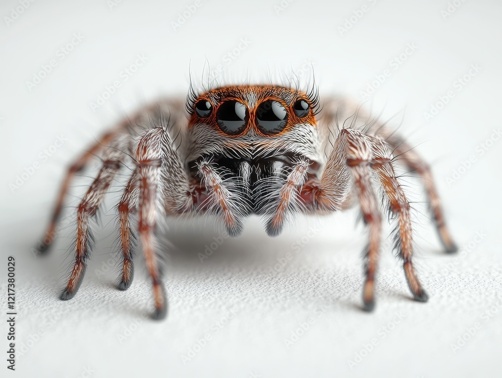 Poster a close-up view of a spider showcasing its unique features and textures.