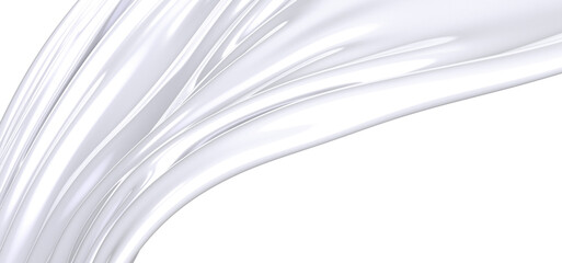 Fototapeta premium A close-up abstract photo of white fabric draped and flowing. The image shows the soft, smooth texture of the fabric with delicate folds and wrinkles