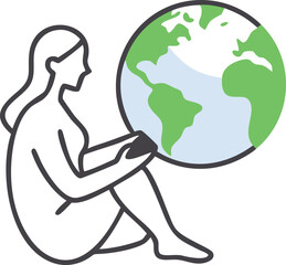 Earth and Humanity Harmony Vector Graphic