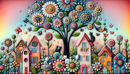 "Jardines Encantados: Casas y Flores de Ensue&ntilde;o"