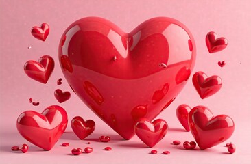 3D rendering valentine's day decoration