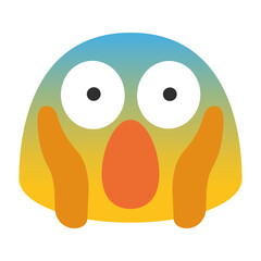 Surprised Emoji Face Illustration Clipart Isolated on White Background