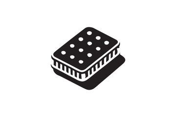  black and white simple Biscuit icon  vector silhouette 
