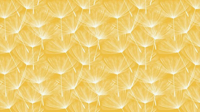Endless loop pattern with stylized dandelions of yellow background.