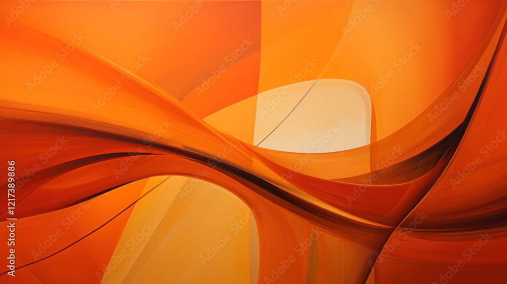 Aufkleber abstract orange waves in smooth flowing form with gradients and curves for modern art background in 