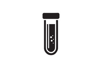  black and white simple test tube vector silhouette 