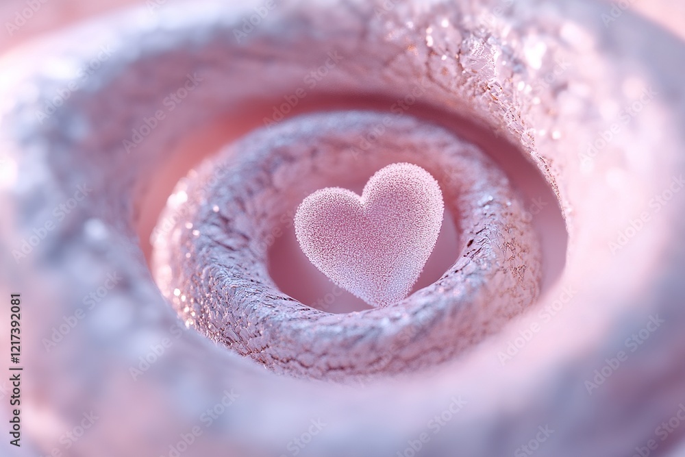 Aufkleber an enchanting spiral pattern draws the eye toward a glowing heart nestled in the center, enveloped b