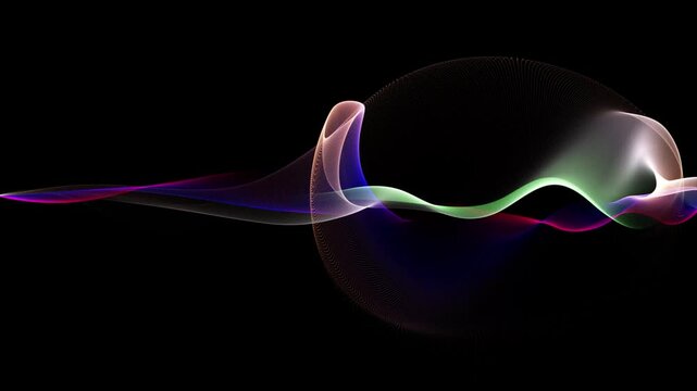 Flowing particle icon including transitional color