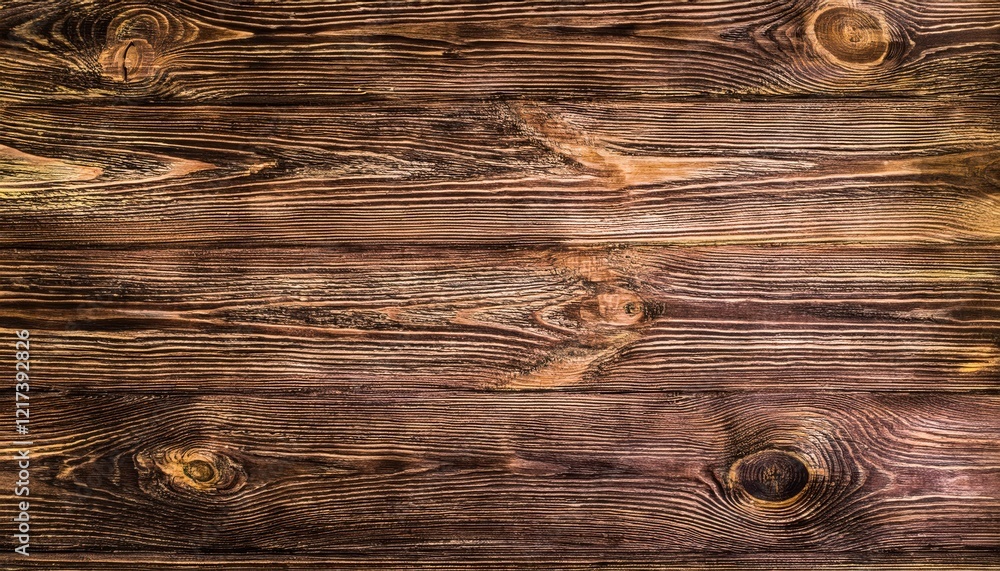 Poster close-up of natural wood grain texture with dark brown tones and weathered patterns, ideal for backg