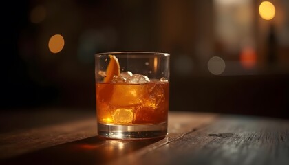 Old Fashioned Cocktail Recipe Whiskey Drink with Orange