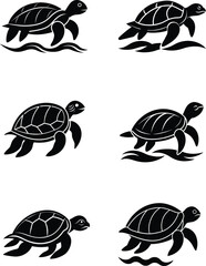Turtle on a beach silhouette illustration