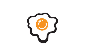  black and white simple egg fry , fried egg vector silhouette 