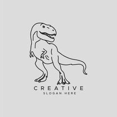 Illustration Vector of dinosaurus hand Draw Design outline