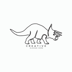 Illustration Vector of dinosaurus hand Draw Design outline