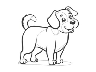 Naklejka premium cute dog coloring page for kids