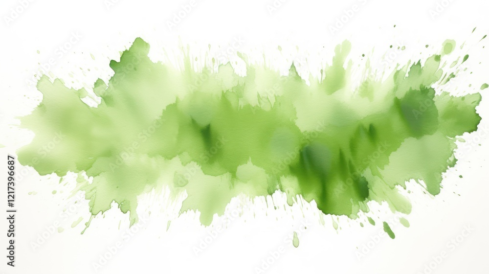 Poster green watercolor splash with soft blends and textures ideal for background design and creative proje