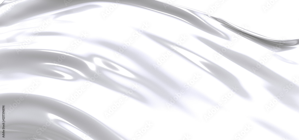 Aufkleber an abstract image of a white fabric with a flowing and swirling texture. the fabric is smooth, gloss