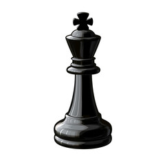 Fototapeta premium Close-up of a black chess rook piece on a transparent background