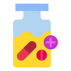 Vector Design Medication Vial Icon Style