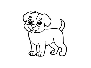 Fototapeta premium cute dog coloring page for kids