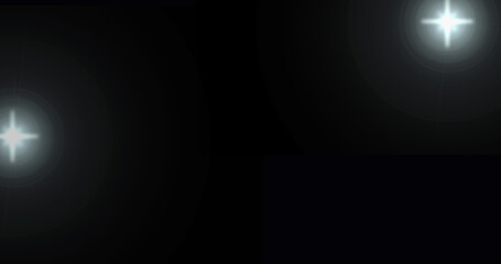 Papparazi camera flashes random black background for overlay on advertisement. Studio light flash on dark bg. Fame glamour product add-on. White camera flashes on black screen. Stardom popularity.