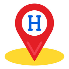Vector Design Hospital Navigation Icon Style