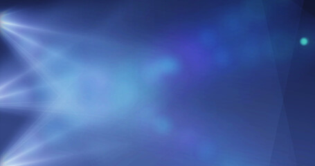 Vertical portrait Stage spotlight moving overlay template. Big spot light shining brightly illuminating the scene from the top. Music concert light effect. Flashlights fashion event runway.