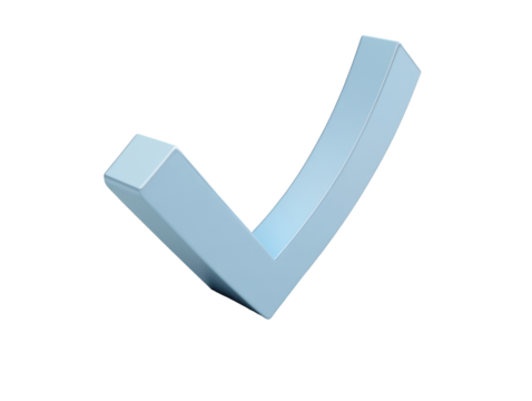Isolated Blue Checkmark Sign
