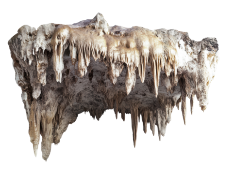 Isolated Cave with Stalactite Formation