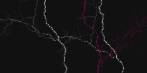 Thunder Stock Image In Black Background. Massive lightning bolt with branches isolated on black background.