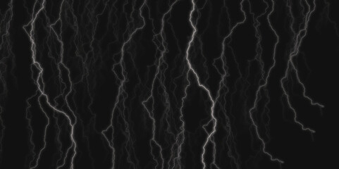Thunder Stock Image In Black Background. Massive lightning bolt with branches isolated on black background.