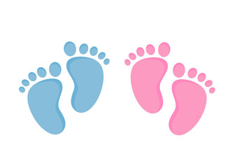 Baby feet. Children's feet. Vector illustration for posters and prints.