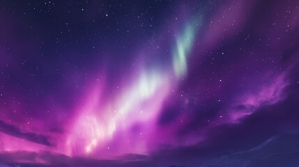 Obraz premium Colorful aurora lights in a night sky.