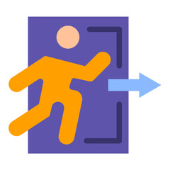 Vector Design Emergency Exit Sign Icon Style