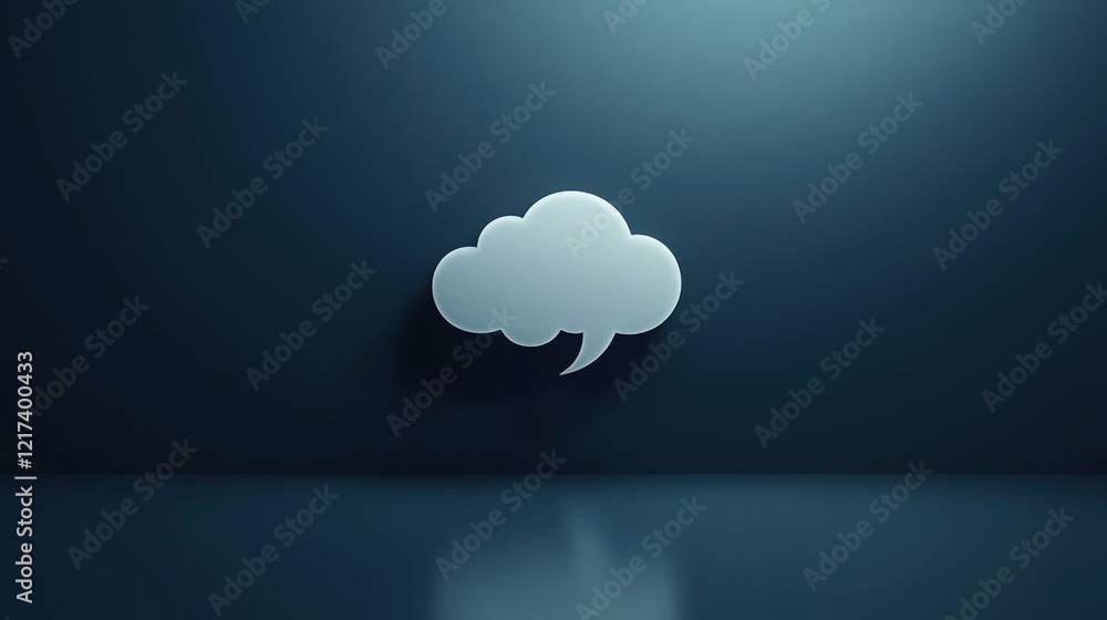 Poster modern minimalist vector cloud symbol on dark background for communication and technology concepts