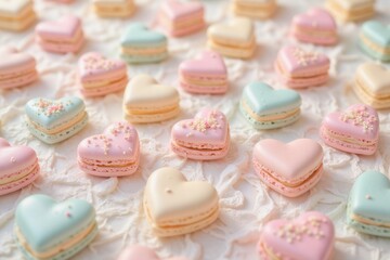 Heart-Shaped Valentine's Day Cookies with Pink and White Icing