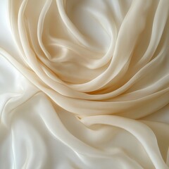 Fototapeta premium A white fabric with a pattern of waves and swirls