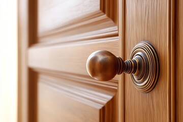 Fototapeta premium Ornate Door Handle on a Wooden Door