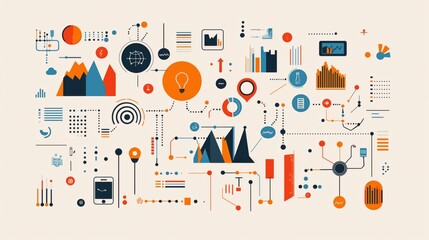 A colorful image of many different shapes and lines