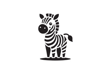  black and white simple cute baby zebra vector silhouette  © mdlikhonislam2x