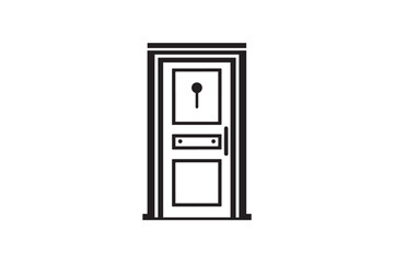  black and white simple door vector silhouette 