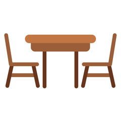 Vector Design Wood Dining Table Icon Style