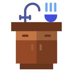 Vector Design Kitchen Island Icon Style