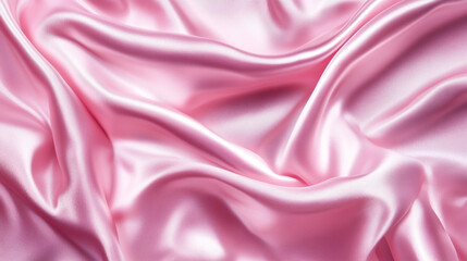 Obraz premium Abstract flowing silk fabric texture, beautiful draped shimmering satin background, pink silk fabric background