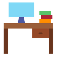 Vector Design Executive Desk Icon Style