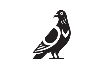  black and white simple pigeon vector silhouette 