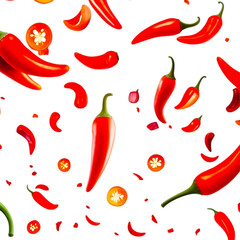 Red chili peppers isolated on transparent white background, red chili peppers are vibrant and fresh, isolated white background, transparent background.
