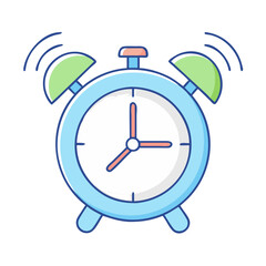 alarm clock icon, alarm clock vector illustration-simple illustration of alarm clock, perfect for alarm clock logos and icons