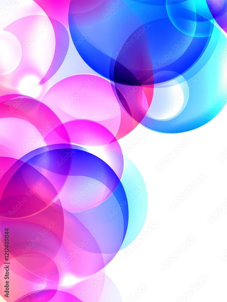 Poster abstract overlapping translucent circles modern design - symbolizing fluidity, energy, connection, h
