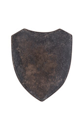 Old metal shield isolated on white background with clipping path